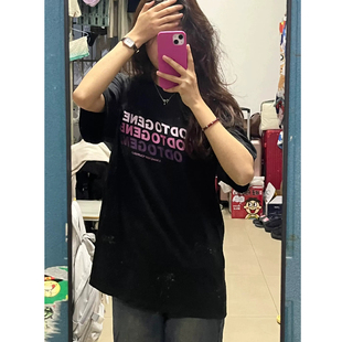 学生大童纯棉短袖T恤女夏季韩版初中高中生宽松oversize半袖上衣