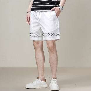 男夏季 新款 宽松休闲运动五分裤 男士 子男款 短裤 抽绳印花沙滩裤 薄款