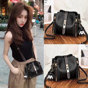 女包高端大气上档次包包女斜挎百搭2025新款潮韩版单肩包ins水桶