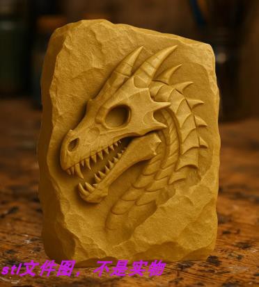 恐龙霸王龙头骨石雕动物摆件装饰三维立体stl文件3D打印模型素材