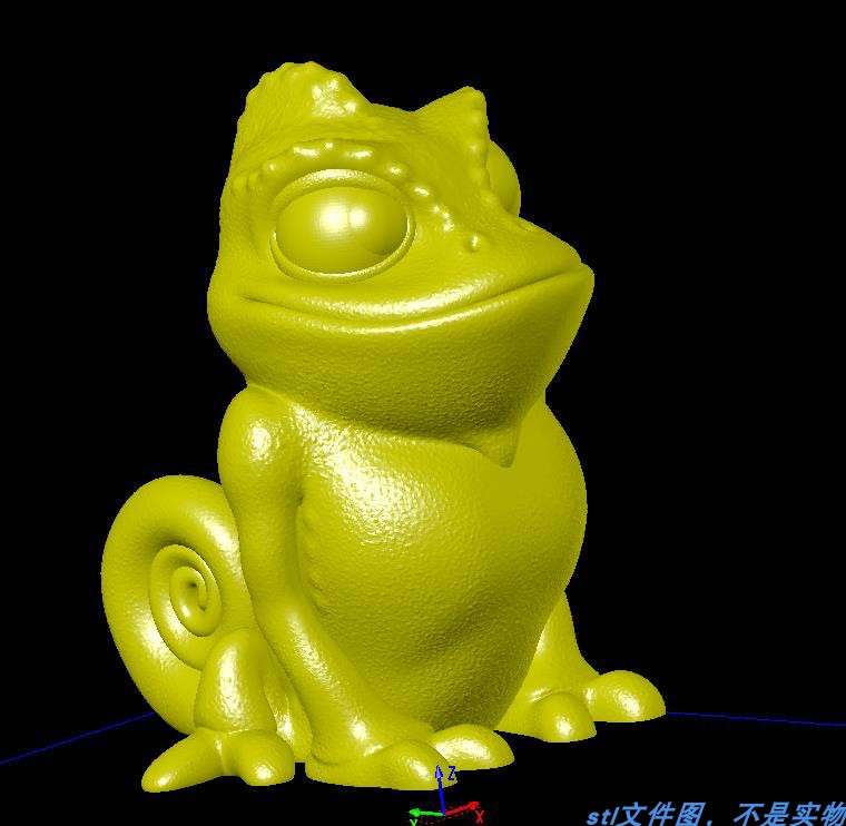 变色龙蜥蜴动物宠物摆件三维立体stl文件图雕刻机3D打印模型素材