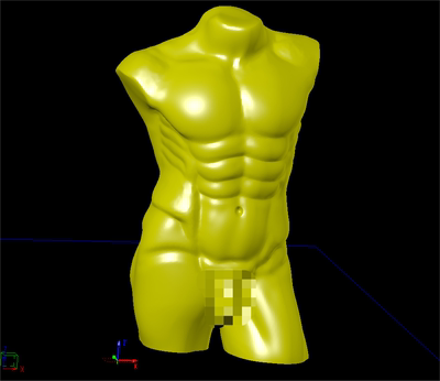 跨境男模特身体躯干三维立体图圆雕图纸stl文件雕刻机3d打印模型