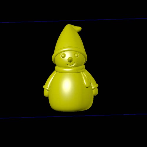 雪人圣诞卡通三维立体图圆雕图纸stl文件雕刻机3d打印模型素材