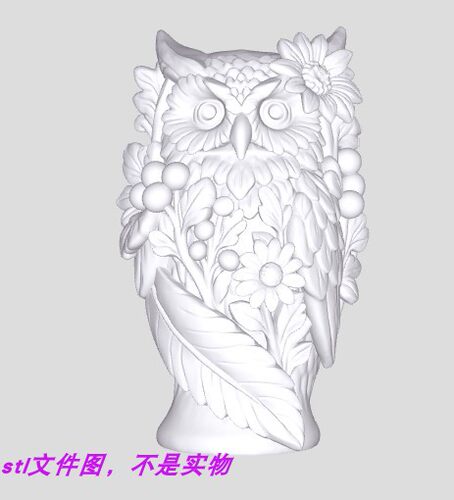 花花猫头鹰动物鸟手办三维立体图stl文件图3D打印模型素材