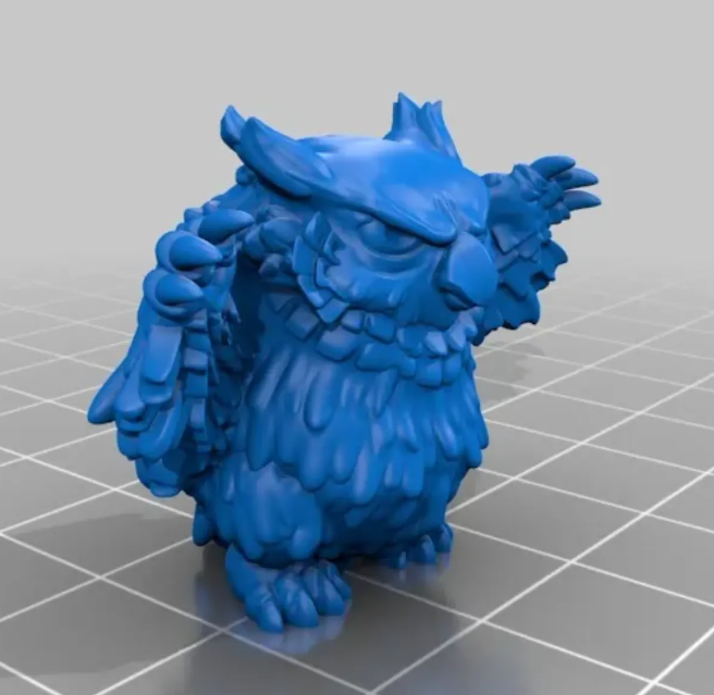 猫头鹰动物鸟摆件三维立体图圆雕图stl文件雕刻机3D打印模型素材