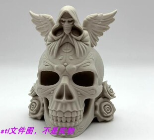 天使骷髅人物头骨动物暗系风格三维立体普通stl文件3D打印模型