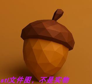 松果橡果切面刻面几何多边形三维立体stl文件3D打印模型素材