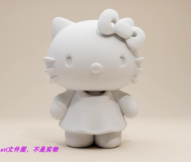 凯蒂猫hellokitty卡通kt猫三丽鸥立体stl文件图雕刻图3D打印模型