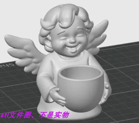 天使水杯烟灰缸烛台花盆笔筒摆件扫描三维立体stl文件雕刻3D打印