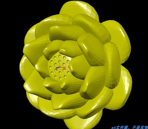 莲花荷花植物花朵扫描三维立体圆雕stl文件图雕刻3D打印模型