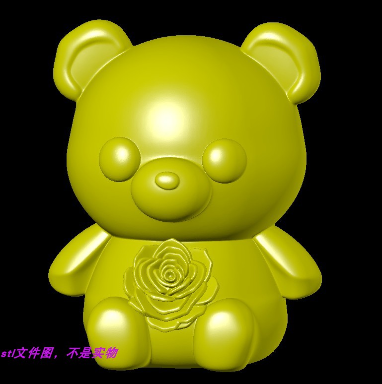 可爱玫瑰花熊公熊母熊棕熊野熊动物三维立体stl文件图3D打印模型