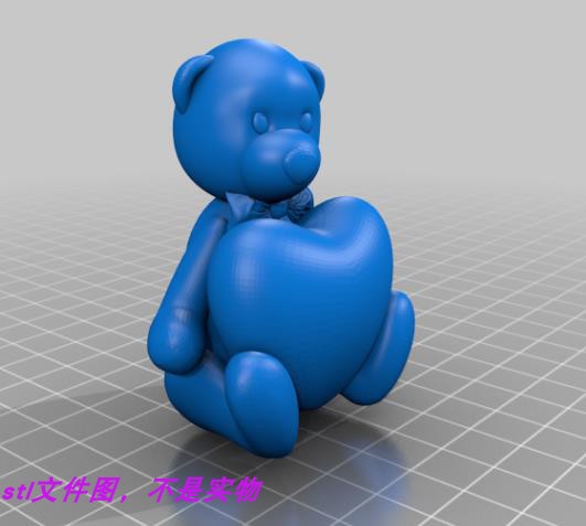 爱心熊小熊猫狗熊玩具熊泰迪熊三维立体stl文件图雕3D打印模型