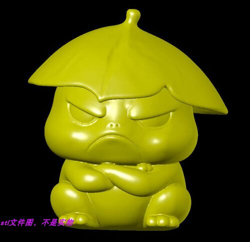 生气青蛙荷叶动物宠物摆件扫描三维立体图stl文件雕刻3D打印模型