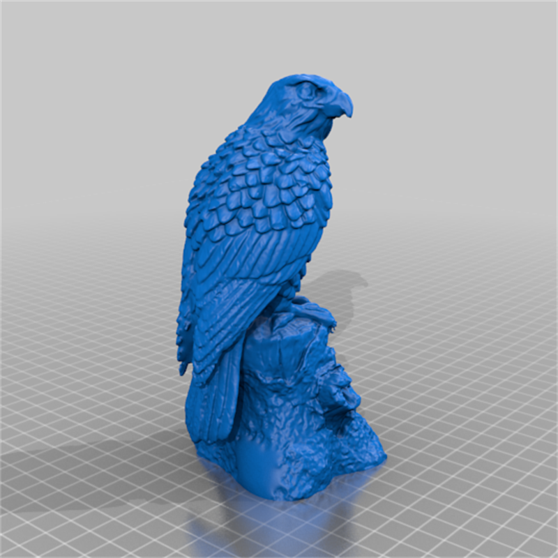 老鹰动物卡通动漫摆件三维立体圆雕图stl文件雕刻3D打印模型素材