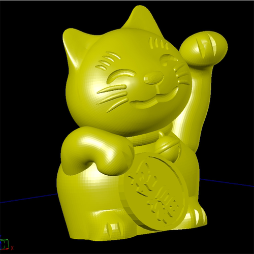 招福猫动物卡通三维立体图圆雕图纸stl文件雕刻机3D打印模型素材