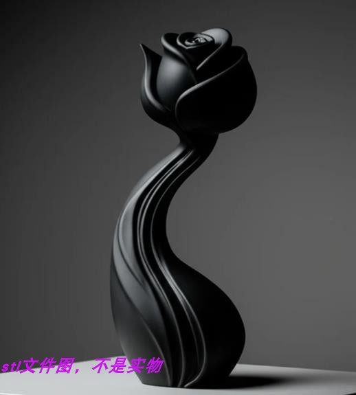 玫瑰花朵花骨朵植物机雕三维立体圆雕stl文件雕刻3D打印模型素材