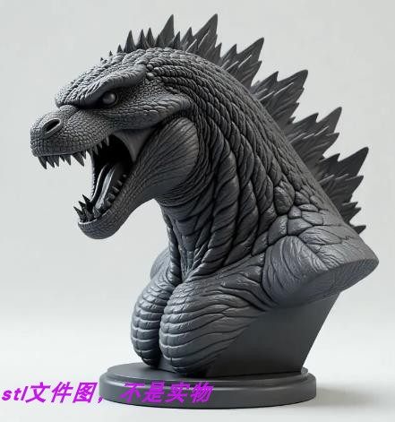 哥斯拉怪兽三维立体图stl文件雕刻机3d打印模型素材