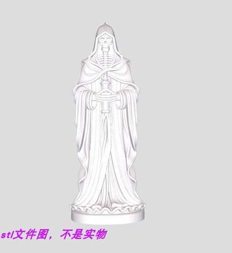 死神地狱使者斗篷头骨骷髅人三维立体图stl文件雕刻3D打印模型