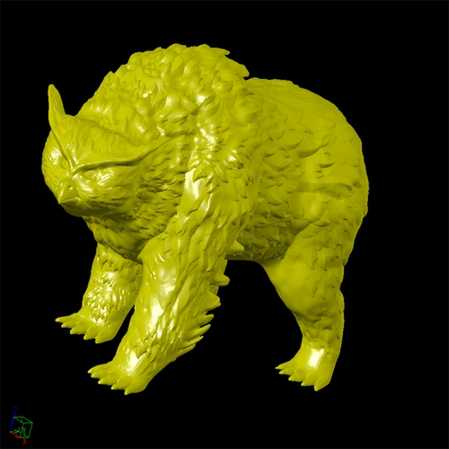 鹰熊怪兽卡通三维立体图圆雕图纸stl文件雕刻机3D打印模型素材