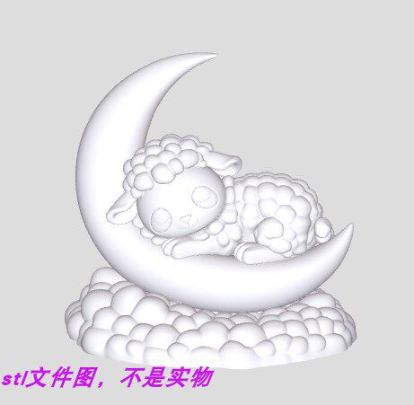 绵阳月亮宠物山羊艺术动物卡通三维立体stl文件图3D打印模型素材