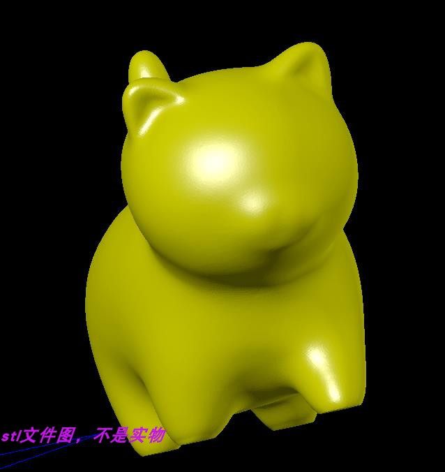 胖猫咪子宠物肥猫卡通动物圆雕图三维立体stl文件雕刻3D模型素材