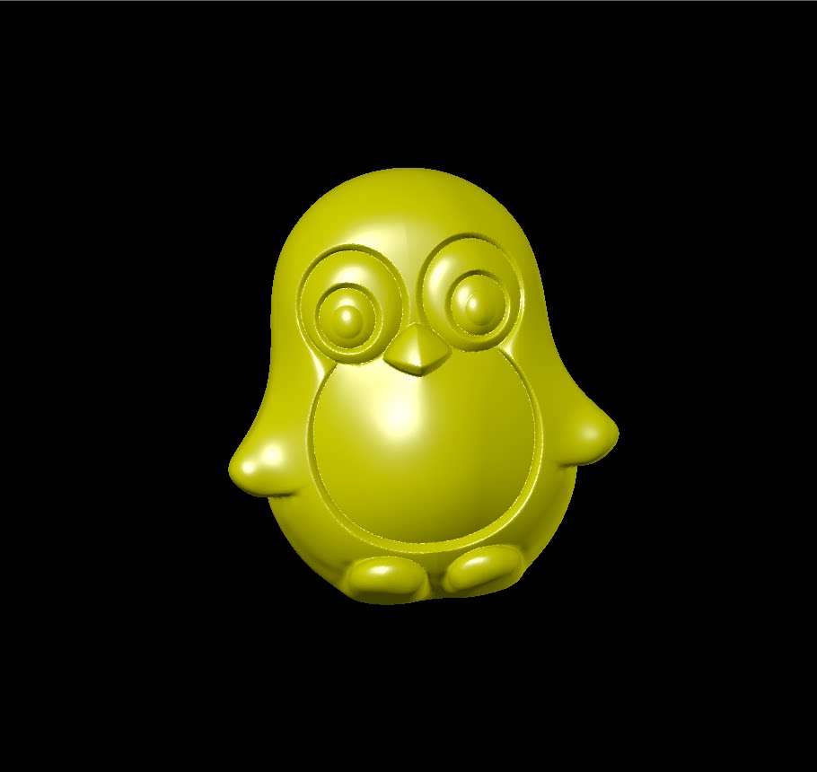 企鹅动物卡通三维立体图圆雕图纸stl文件雕刻机3d打印模型素材