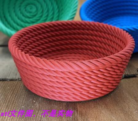 编制果盘麻花烟灰缸麻绳烛台花盆缸盆栽三维立体stl文件3D打印
