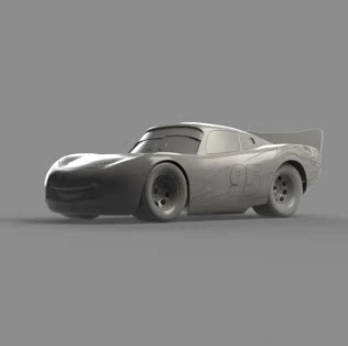 跑车汽车车模型手办三维机雕立体圆雕图stl文件雕刻3D打印模型