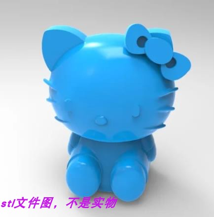 凯蒂猫hellokitty卡通kt猫怪三丽鸥圆雕图stl文件雕刻3D打印模型