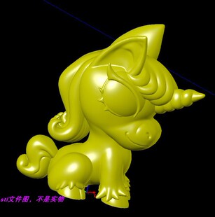 独角兽动物马宠物三维立体圆雕stl文件图雕刻机3D打印模型素材