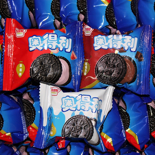 奥得利巧克力味夹心饼干独立包装整箱小包休闲零食早餐糕点