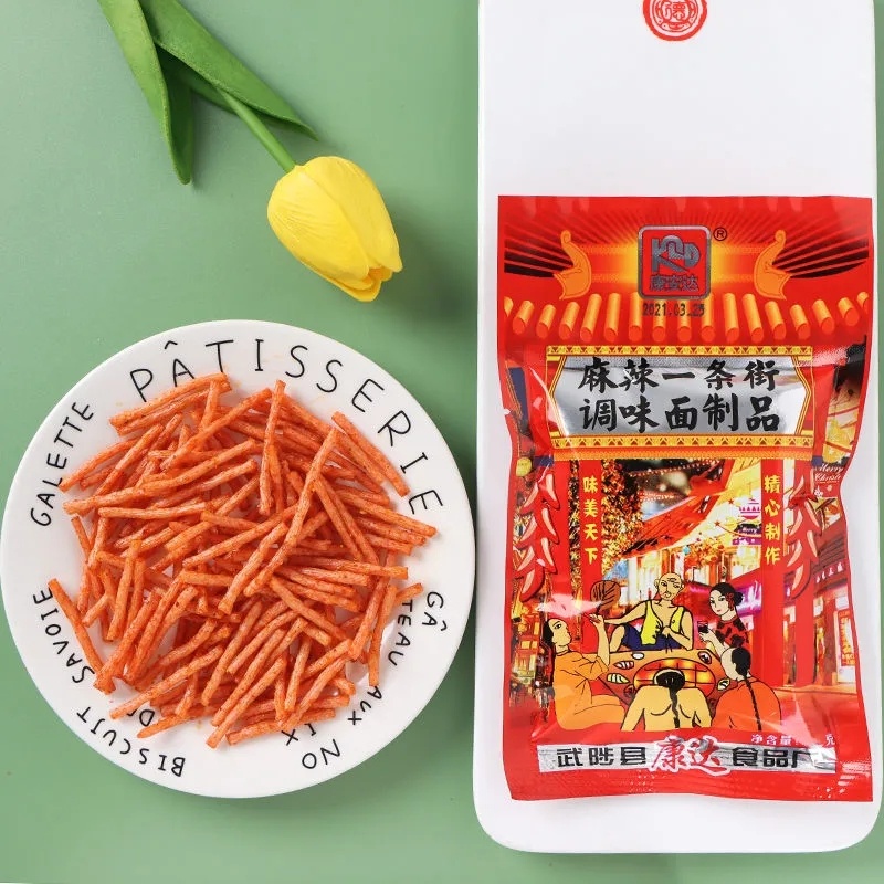 童年甜辣怀旧辣条康安达麻辣一条街辣条8090儿时休闲零食校园批发