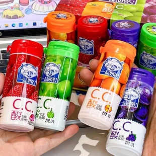 CC酸一品奶农苹果草莓葡萄香橙混合水果口味糖果休闲整箱校园零食