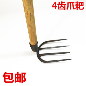 阳江手工锻打小4齿耙子4爪耙4指爪耙子园艺工具种植松土农具包邮