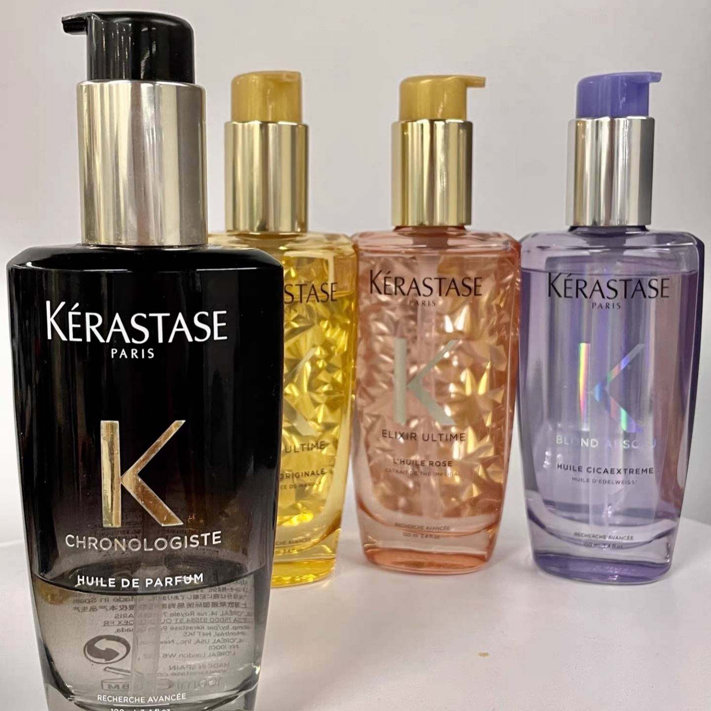 卡诗无界限定黑钻钥源经典菁纯白茶玫瑰粉瓶奥丽护发精油30ml护色