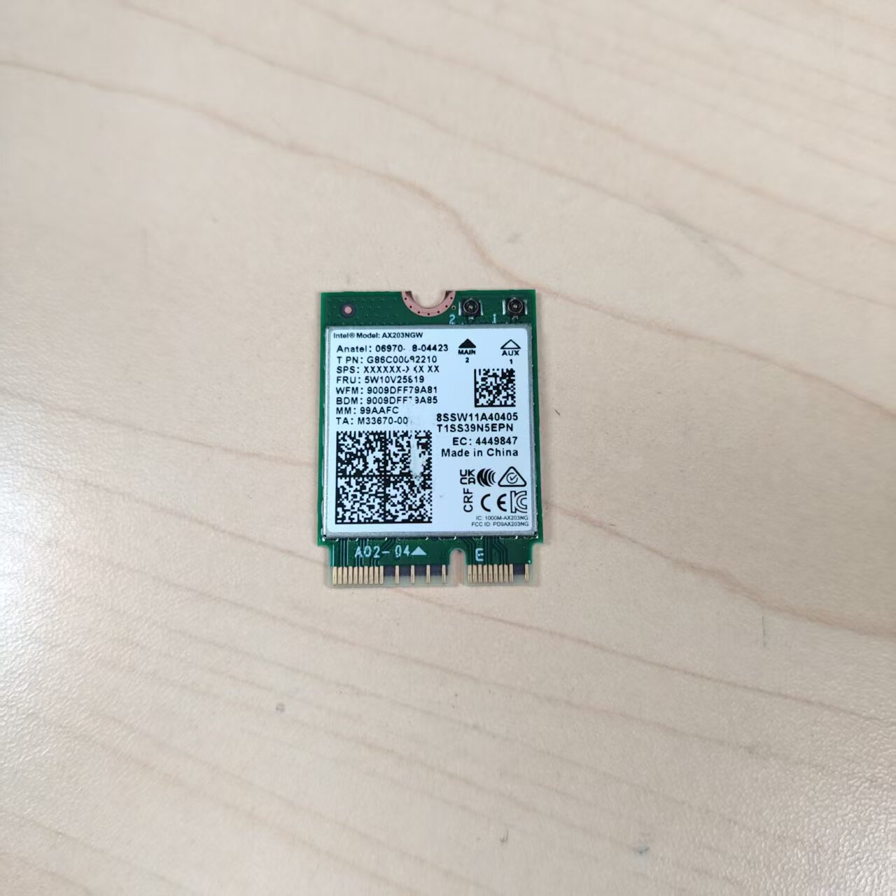 联想 Intel AX203NGW 无线网卡 蓝牙模块 WIFI 5W10V25819