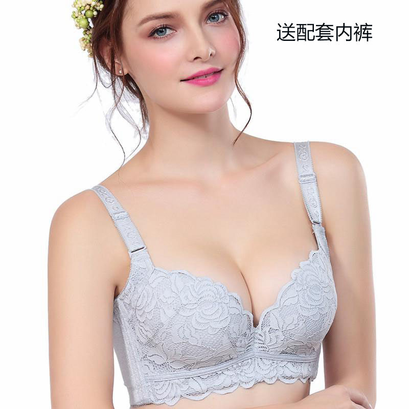 西施尔有钢圈性感小胸内衣聚拢调整型侧收副乳文胸罩上托上薄下厚