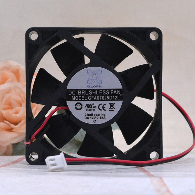 GLOFN 7CM 12V 0.12A GFA07025D12L 7025 电脑电源机箱超静音风扇