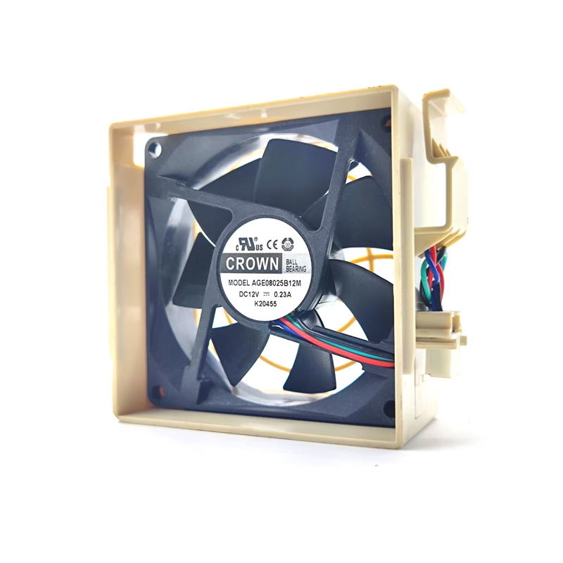 AGE08025B12M CROWN 8025 12V 8CM服务器静音散热风扇4线PWM调速