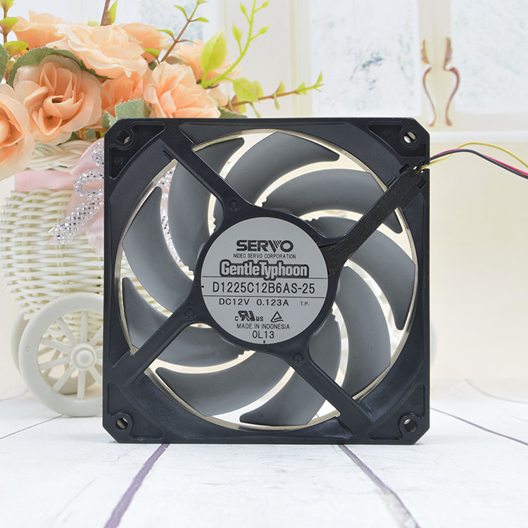 SERVO 12厘米 12v 0.123A D1225C12B6AS-25 12025 超静音镰刀风扇