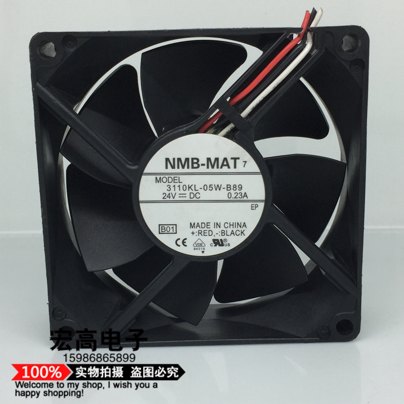 原装NMB 3110KL-05W-B89 8025 8cm 24V 0.23A 停转告警变频器风扇