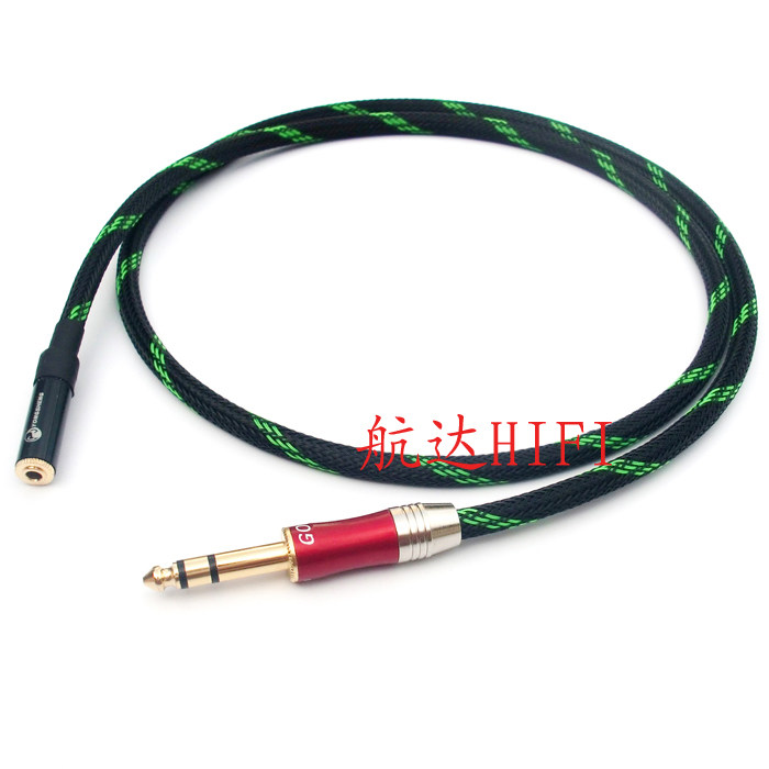 6.35公转3.5母音频线大三芯6.5转3.5转接头3.5孔转6.5耳机延长线