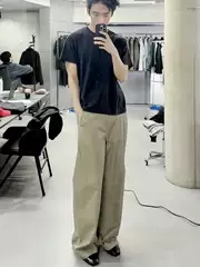 Vujade009-Isaac Waterproof Twill Cotton Straight Loose Casual Pants Versatile Spring and Summer New Wide-Leg Pants