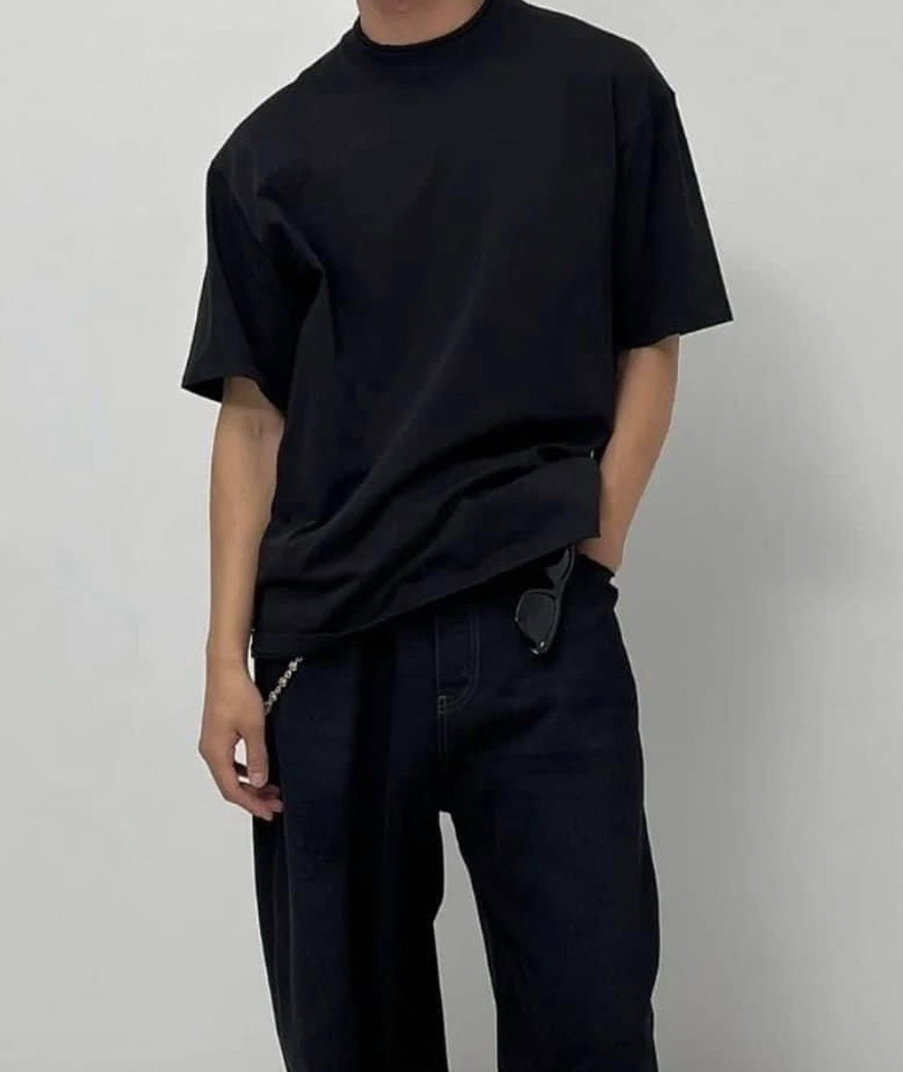 thumbnail for Vujade007 twisted cut short sleeves summer casual bottom plain white CleanFit T-shirt Kenijima