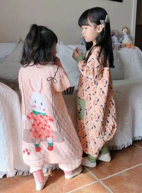 呼西贝宝宝婴儿童分腿睡袋35层保暖春秋冬季纯薄棉连体防踢被神器