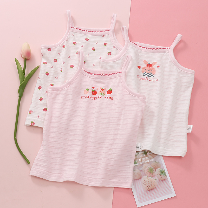 3件外貿嬰兒超薄純棉吊帶衫背心