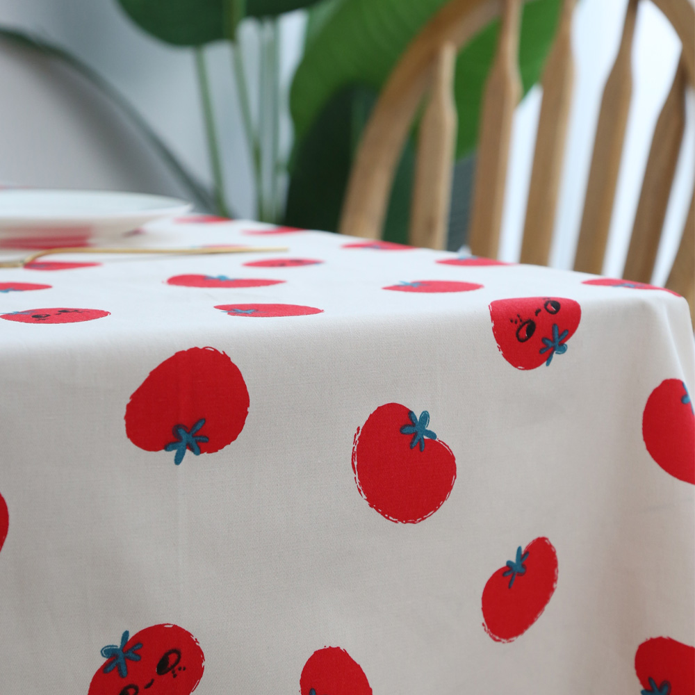 餐桌布小清新微笑番茄创意卡通