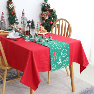 饰桌布场景布置背景布餐桌茶几样板间红色装 圣诞节装 饰长柜旗桌旗
