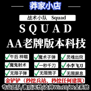 显OP 战术小队squad丝瓜 买一送一 科技辅助 金铲铲秒挖 魔术子弹