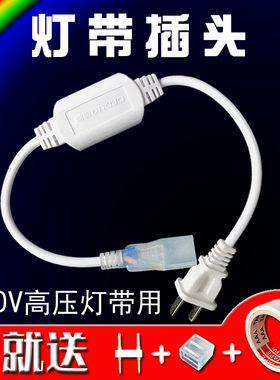 5050 3014 2835led灯带插头两针220V灯带电源5730灯带头接头 插针